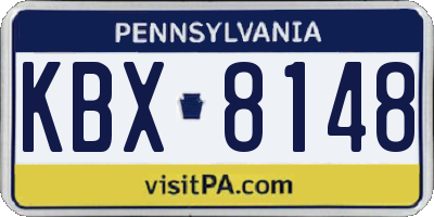 PA license plate KBX8148