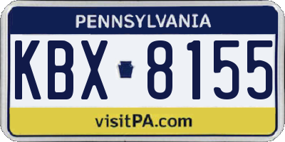 PA license plate KBX8155