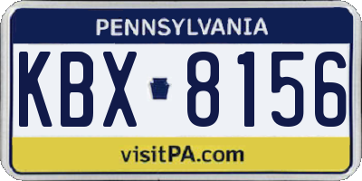 PA license plate KBX8156