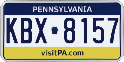 PA license plate KBX8157