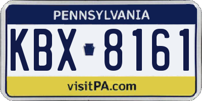 PA license plate KBX8161