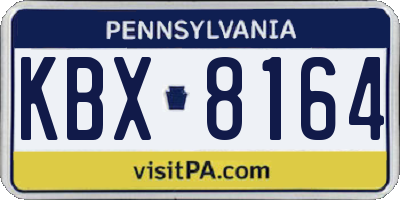 PA license plate KBX8164