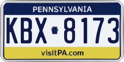 PA license plate KBX8173