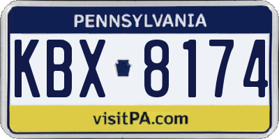 PA license plate KBX8174