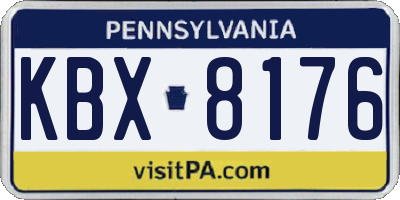 PA license plate KBX8176