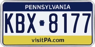 PA license plate KBX8177