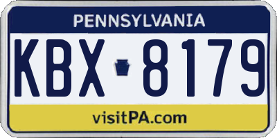 PA license plate KBX8179
