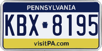 PA license plate KBX8195