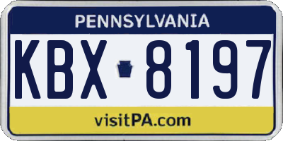 PA license plate KBX8197