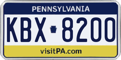 PA license plate KBX8200