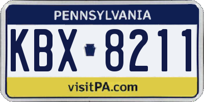 PA license plate KBX8211