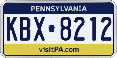 PA license plate KBX8212