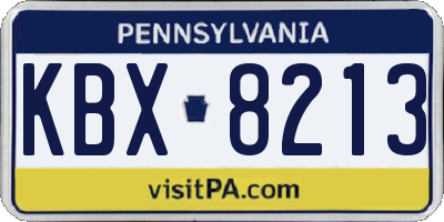 PA license plate KBX8213