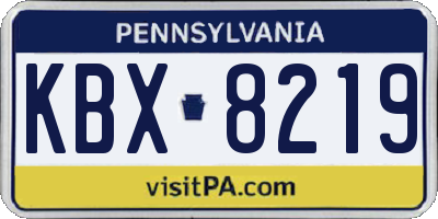 PA license plate KBX8219