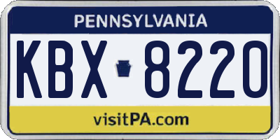 PA license plate KBX8220