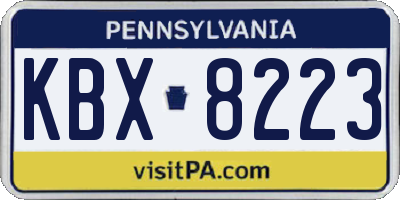 PA license plate KBX8223
