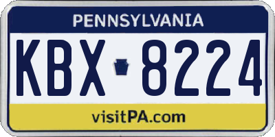 PA license plate KBX8224