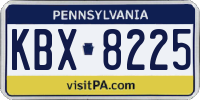 PA license plate KBX8225