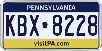 PA license plate KBX8228