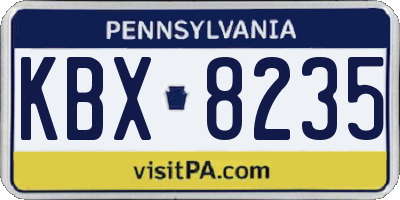 PA license plate KBX8235