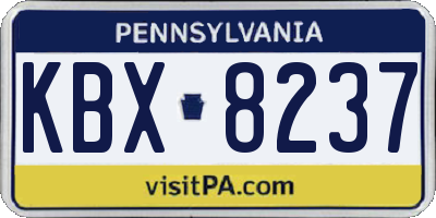 PA license plate KBX8237