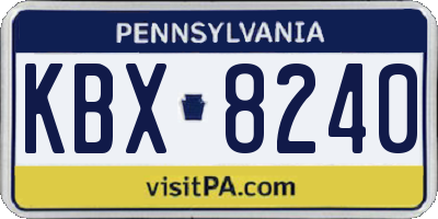 PA license plate KBX8240