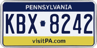 PA license plate KBX8242