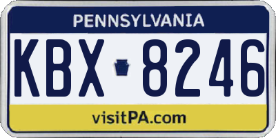 PA license plate KBX8246