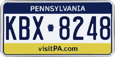PA license plate KBX8248