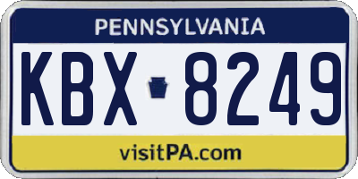 PA license plate KBX8249