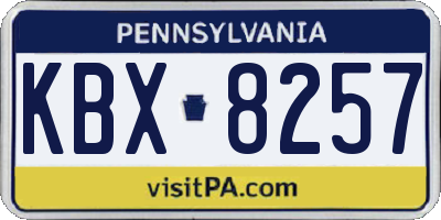 PA license plate KBX8257