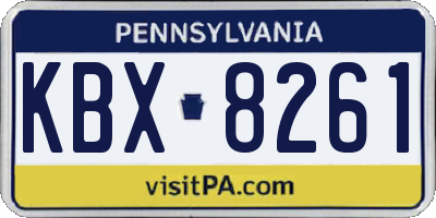 PA license plate KBX8261