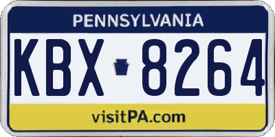 PA license plate KBX8264