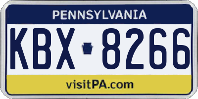 PA license plate KBX8266