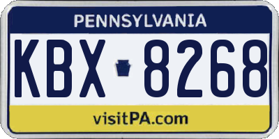 PA license plate KBX8268