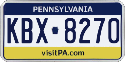 PA license plate KBX8270