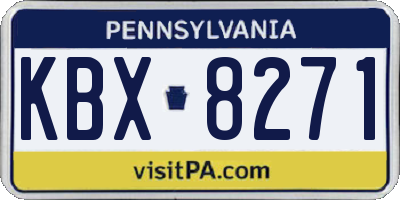 PA license plate KBX8271