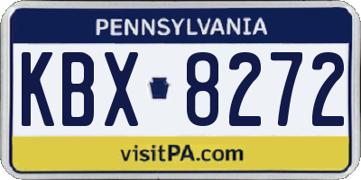 PA license plate KBX8272