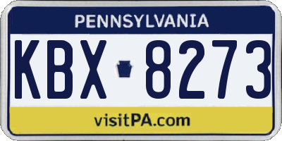 PA license plate KBX8273
