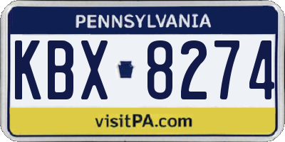 PA license plate KBX8274