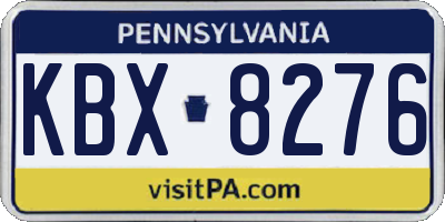PA license plate KBX8276