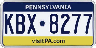 PA license plate KBX8277