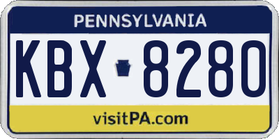 PA license plate KBX8280