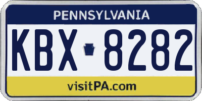 PA license plate KBX8282