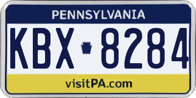 PA license plate KBX8284