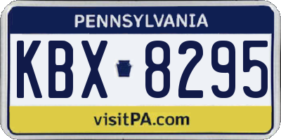 PA license plate KBX8295
