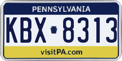 PA license plate KBX8313
