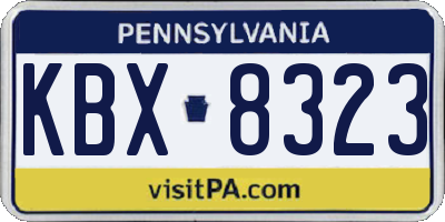 PA license plate KBX8323