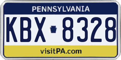 PA license plate KBX8328