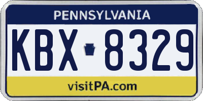 PA license plate KBX8329